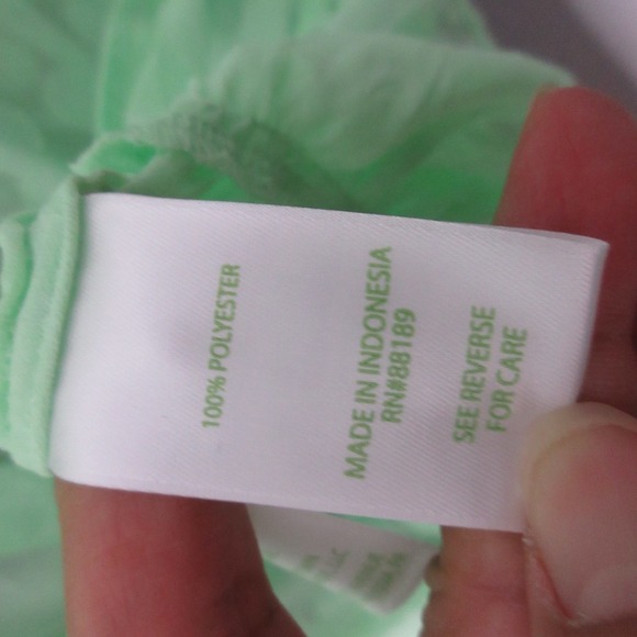 Lilly Pulitzer Dress Cover Up XL Green Sheer Poly Crepe Swirl Clip Beach NWT - Picture 7 of 11